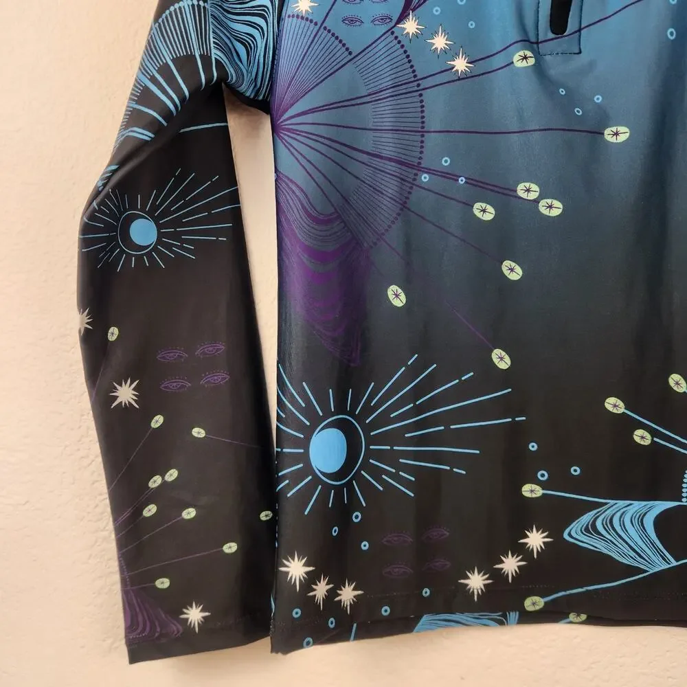 Agua Bendita Eter Noah Rash Guard Rashguard Long Sleeve Blue Size 12 Boys NWT